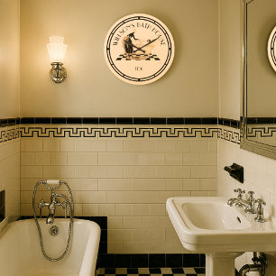 Vintage Art Deco Badezimmer von Gerda Wegener Große Wanduhr