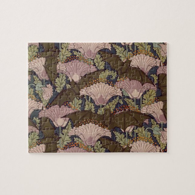 Vintage Art Deco Bat und Blume Puzzle (Horizontal)