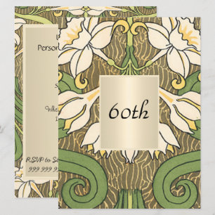 Vintage-Art-Deco-Blumen-Geburtstagsfeier Einladung