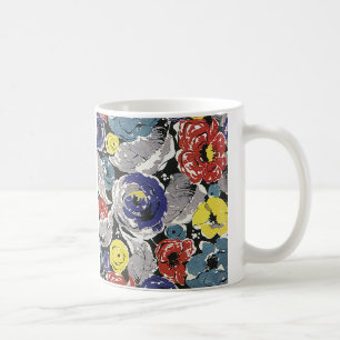 Vintage Art Deco Blumen, Rosen Floralmuster Tasse