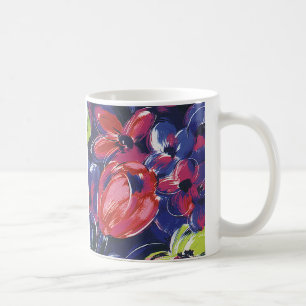 Vintage Art Deco Blumen, Tulpen Florales Textil Kaffeetasse