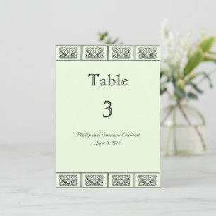 Vintage-Art-Deco-Blumenrand-Hochzeitstischkarte Einladung