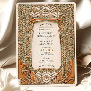 Vintage Art Deco Botanische Rahmen Hochzeit Einladung