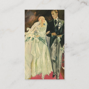 Vintage Art Deco Braut und Bräutigam Frischvermähl Begleitkarte