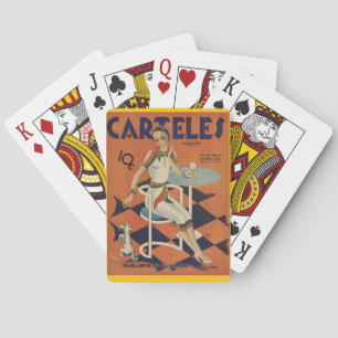 Vintage Art Deco - Cartels - Frau im Diner Spielkarten