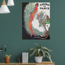 Vintage Art Deco Casino de Paris französisches Pos