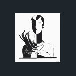 Vintage Art-Deco-Dame mit Perlen Schwarz Transmitt Leinwanddruck<br><div class="desc">Vintage Art Deco Lady with Pearls - Vintage Werbekunst - Black & Transparent Image ============ Individuelle Einladungen und Accessoires mit einem stilvollen Vintagen Art Deko Werbescreme einer modischen Perlenfrau der 20er - 30er Jahre. Sie können diese Produkte leicht anpassen, indem Sie Textfelder hinzufügen, vorhandene Textfelder entfernen, Textfarben und Schriftart ändern,...</div>