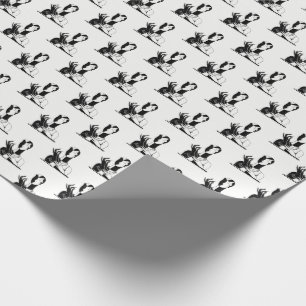Vintage Art Deco Dame mit Perlen Schwarz Transp Geschenkpapier