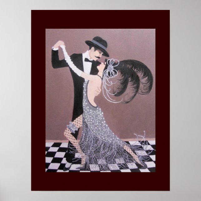 VINTAGE ART DECO DANCERS POSTER (Vorne)