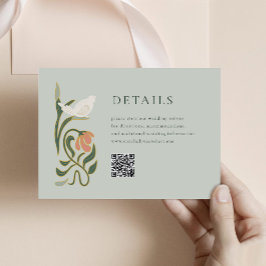 Vintage Art Deco Details Umschließungskarte mit QR Begleitkarte