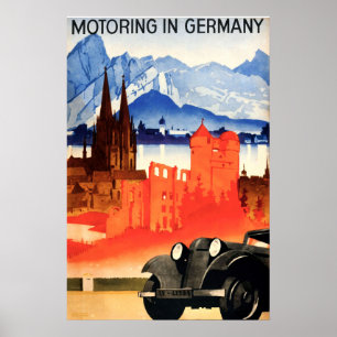 Vintage-Art-Deco-Deutschland-Reise-Tourismusplakat Poster