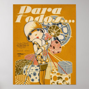 Vintage-Art-Deco-Einkaufsposter – Mode der 1920er Poster