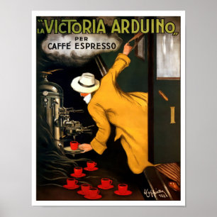 Vintage-Art-Déco-Espressomaschine Anzeige Poster
