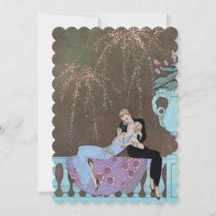 Vintage Art Deco, Feuerwerk Hochzeitseinladung Einladung