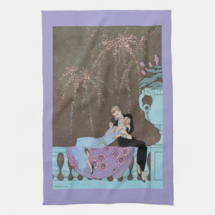 Vintage Art Deco Feuerwerk Le Feu, George Barbier Geschirrtuch