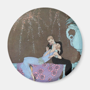 Vintage Art Deco Feuerwerk Le Feu, George Barbier Magnet