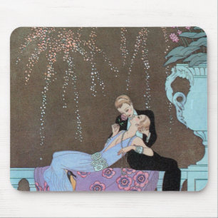Vintage Art Deco Feuerwerk Le Feu, George Barbier Mousepad
