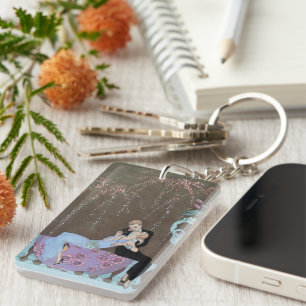 Vintage Art Deco Feuerwerk Le Feu, George Barbier Schlüsselanhänger