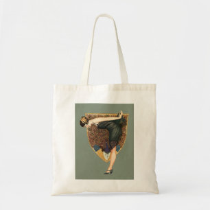 Vintage Art Deco Flapper mit Pfau Tragetasche