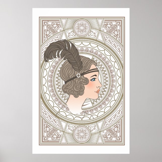 Vintage Art Deco Flapperin Poster (Vorne)