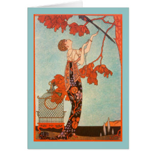 Vintage Art Deco, Flighty Bird von George Barbier