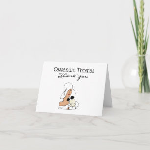 Vintage Art-Deco-Frau mit Blume mit Hut C Dankeskarte