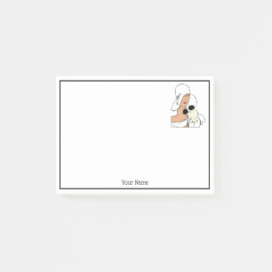 Vintage Art Deco Frau mit Blumen einen Hut tragend Post-it Klebezettel