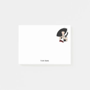 Vintage Art Deco Frau mit Hut Handschuhe Farbe Post-it Klebezettel