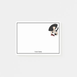 Vintage Art Deco Frau mit Hut Handschuhe Farbe Post-it Klebezettel