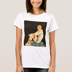 Vintage Art Deco Frau, rauchend von S. Chompre T-Shirt