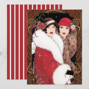 Vintage Art Deco Frauen Weihnachten