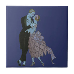 Vintage Art Deco Frischvermählte, Liebeshochzeitst Fliese