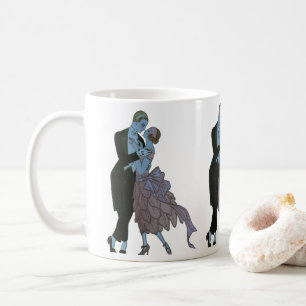 Vintage Art Deco Frischvermählte, Liebeshochzeitst Tasse