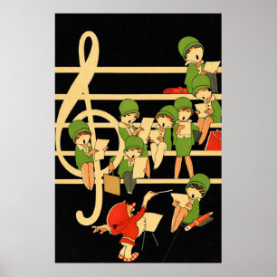 Vintage Art Deco - Für Alle - Chor Poster