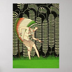 Vintage Art Deco - Für Alle - Indianermädchen Poster