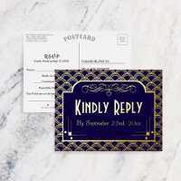 Vintage Art-Deco-Gatsby-Hochzeit RSVP Real