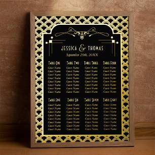 Vintage Art-Déco-Gatsby-Hochzeitssitze der 20er Ja Foliendrucke