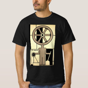 Vintage Art Deco Geschäft Rad und Maschinenarbeite T-Shirt