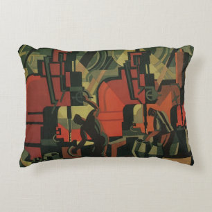 Vintage Art Deco Geschäfts-Industrieproduktion Dekokissen