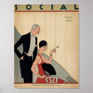 Vintage Art Deco - Gesellschaft - In der Oper Poster