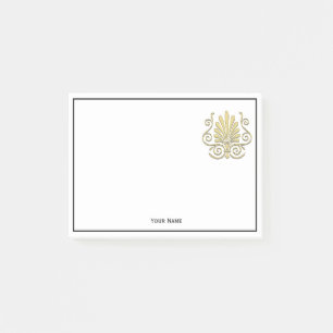 Vintage Art Deco Goldene Feder Arabeske Post-it Klebezettel