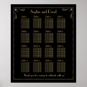 Vintage Art Deco Great Gatsby Sitzordnung 16 Poster