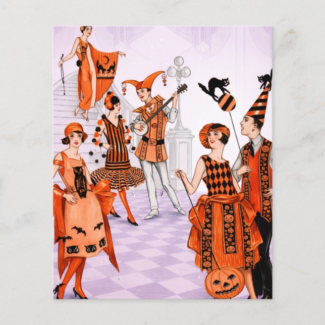 Vintage Art Deco Halloween 1920s  Flyer (Vorne)