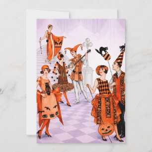 Vintage-Art-Deco-Halloween-Einladung – 1920er Jahr Einladung