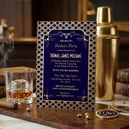 Vintage Art Deco Herrenparty im Stil der 1920er Ja Folieneinladung
