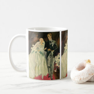 Vintage Art Deco Hochzeit Braut und Bräutigam Fris Tasse