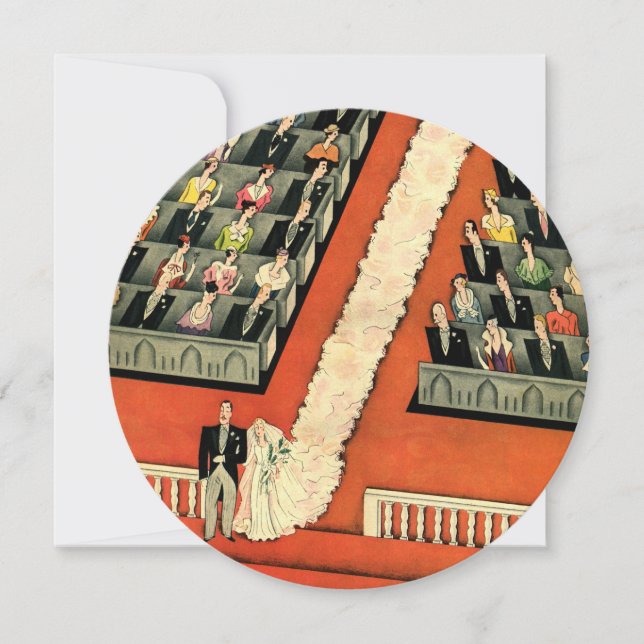 Vintage Art Déco Hochzeit, Einladung zur Braut (Vorderseite)