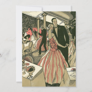Vintage Art Deco Hochzeit, Erster Tanz der Frischv Save The Date
