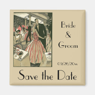 Vintage-Art-Deco-Hochzeit, Erster Tanz der Neuverm Magnet