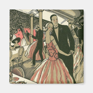 Vintage-Art-Déco-Hochzeit, Erstmaliger Tanz der Fr Magnet
